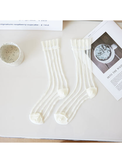 Rufia Sheer Stripe Panel Crew Socks product image 4