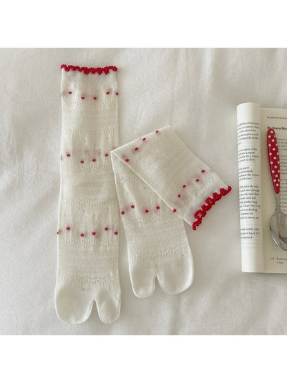 Rufia - Ruffle Trim Bow Socks