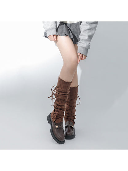 Cozyra - Y2K Ballet-Inspired Ribbed Leg Warmers