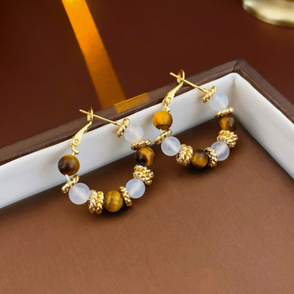 Earwish - Vintage Beaded Hoop Earrings - Chic & Dainty