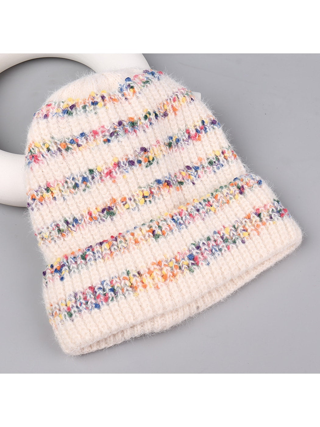 Haila - Sweet Style Round Top Ribbed Knit Beanie