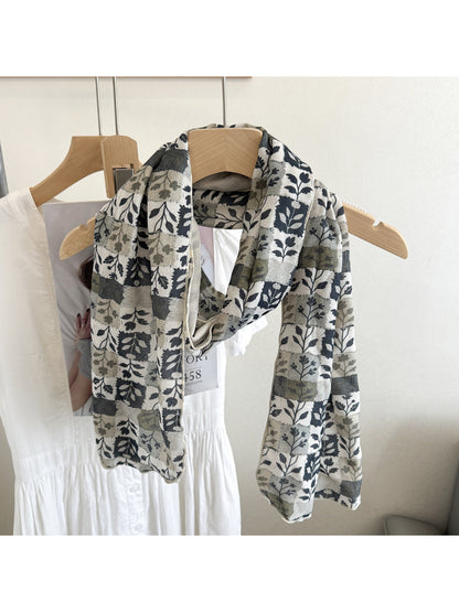 Scarvii - Floral Print Long Scarf