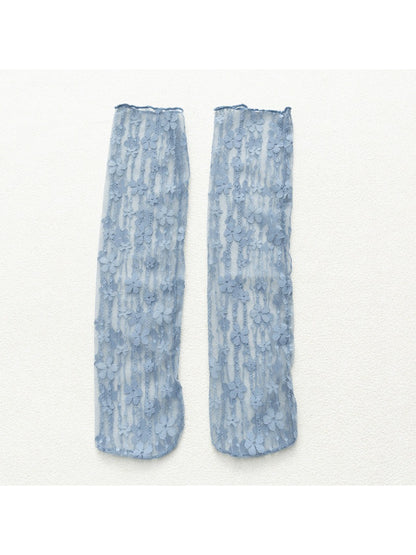 Rufia - Candy Stripe Floral Lace Sheer Socks