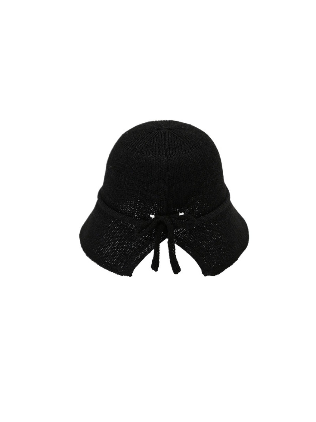 Close-up of Haila woven bucket hat highlighting the tie back detail