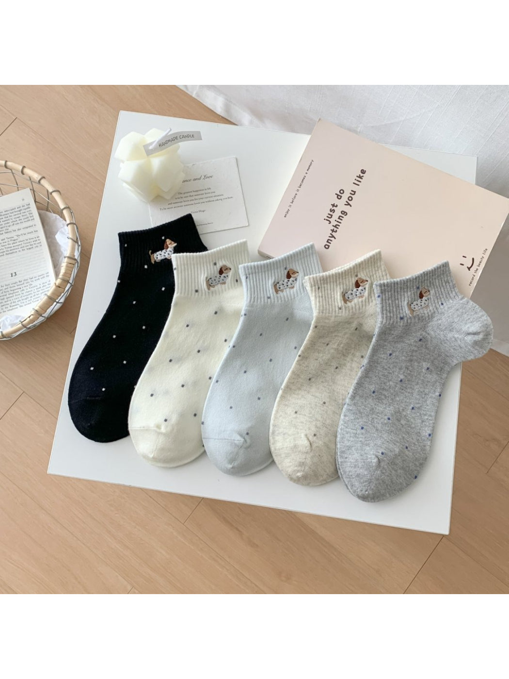 Rufia - Cute Puppy Dot Ankle Socks product image 1