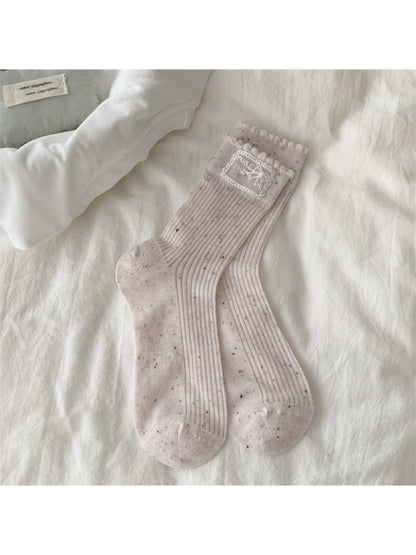 Rufia - Soft Speckled Ribbed Crew Socks