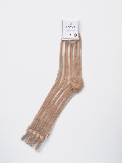 Rufia - Sheer Stripe Panel Crew Socks