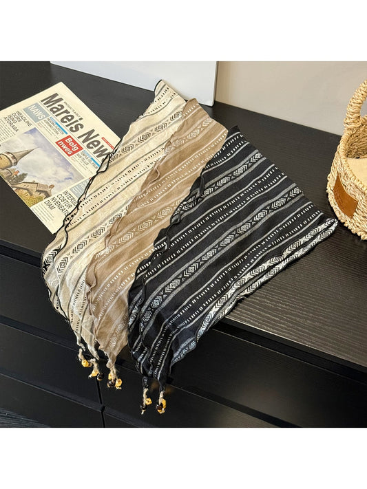 Scarvii - Elegant Geometric Stripe Triangle Bandana
