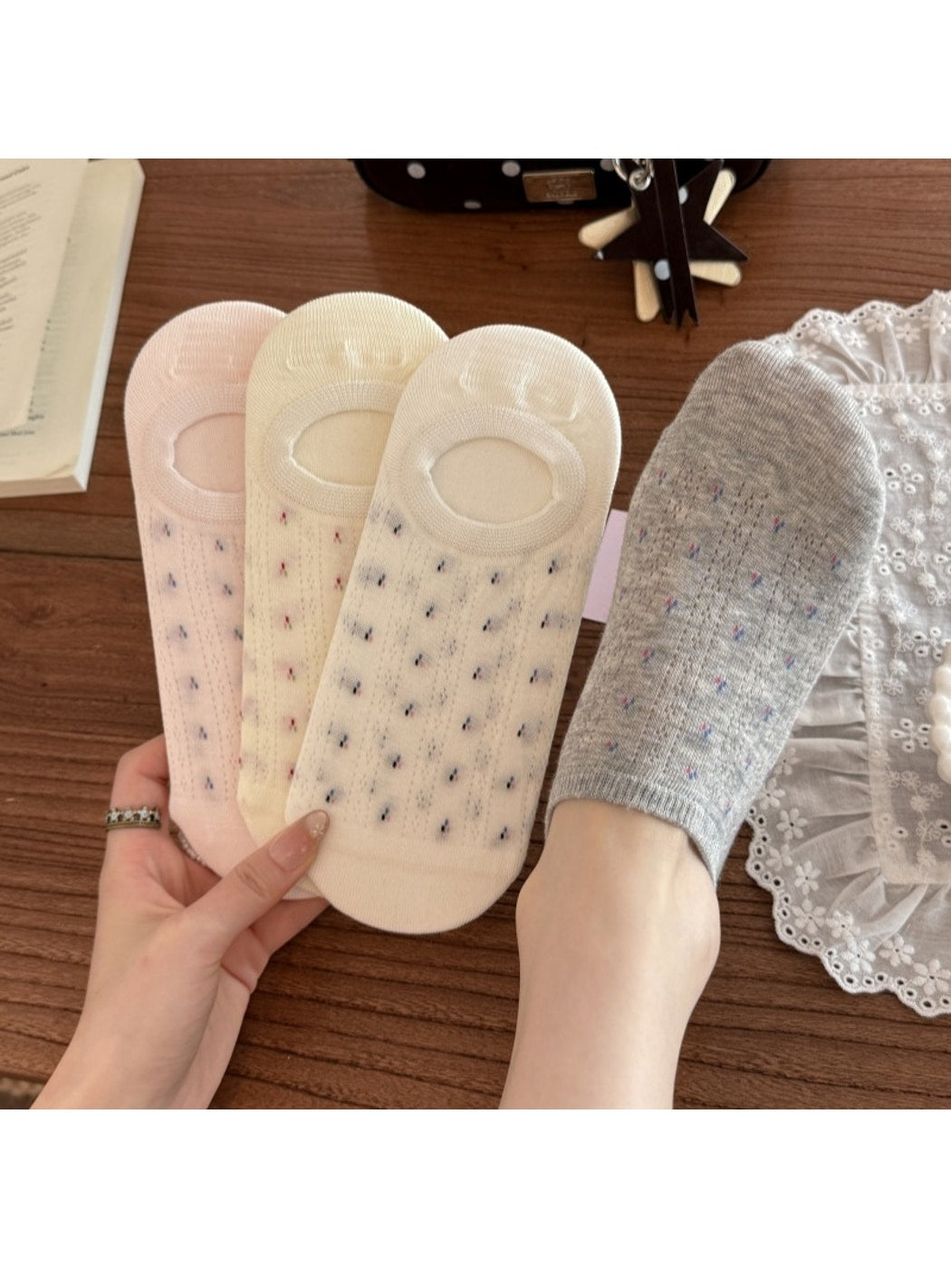 Rufia - Sweet Floral Low Ankle Socks for Women