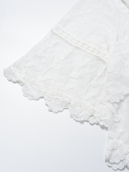 Crosa - Floral Bell Sleeve Pullover