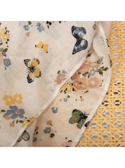Scarvii - Elegant Butterfly Floral Print Scarf