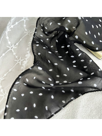 Scarvii - Muted Lace Polka Dots Pattern Scarf