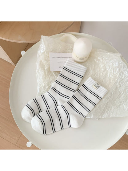 Rufia - Casual Mid-Calf Capsule Socks with Letter & Dog Patterns