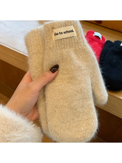 Gloving - Women's Cute Fuzzy Knit Winter Mittens