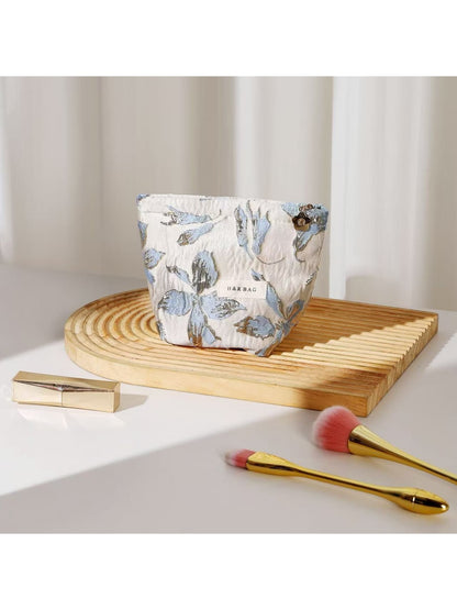 Cosbai - Floral Zipper Makeup Storage Women's Bag