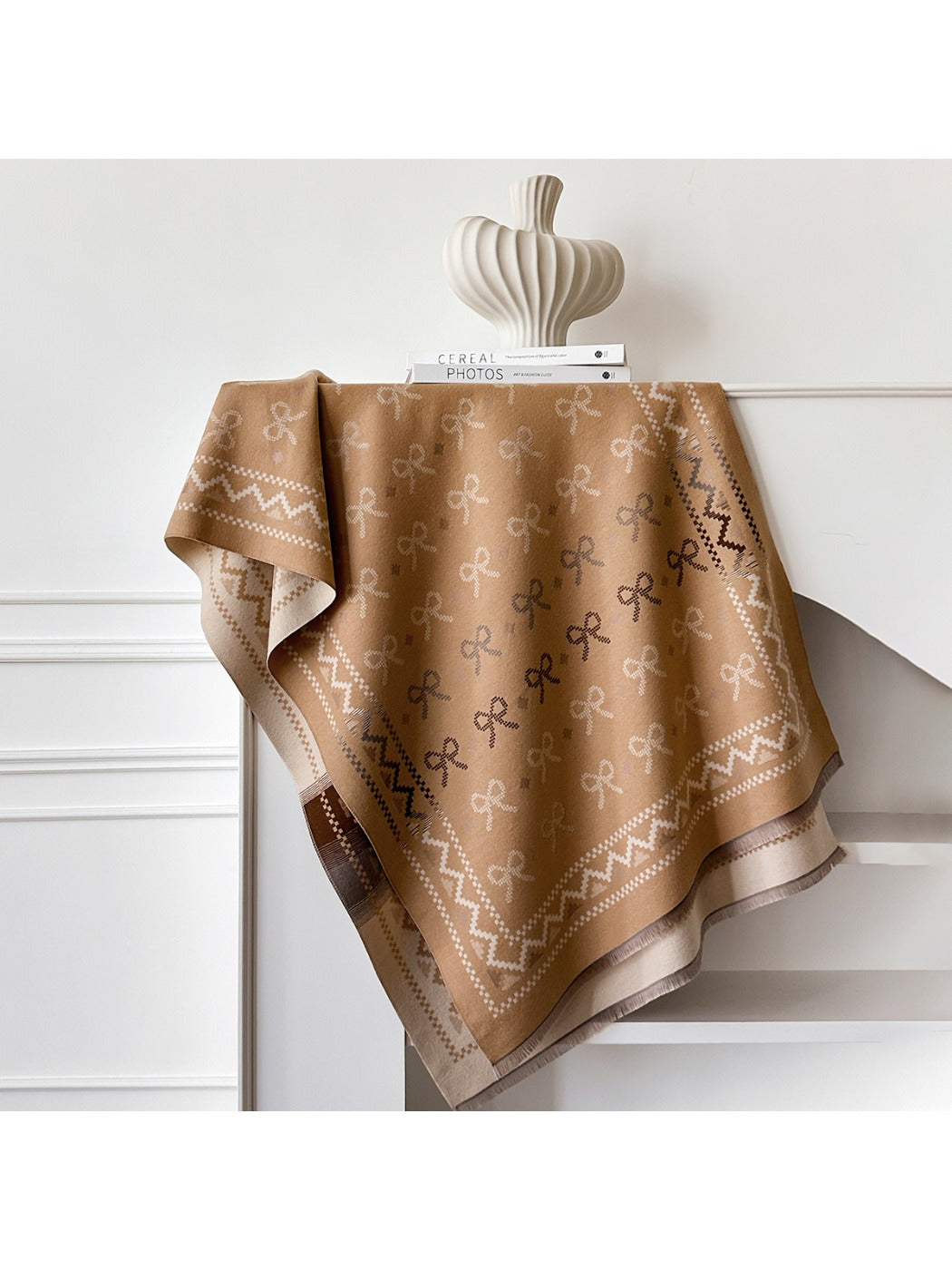 Scarvii – Vintage Bow Pattern Winter Scarf & Shawl