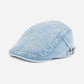 Haila washed denim vintage retro newsboy cap angled to show overall design
