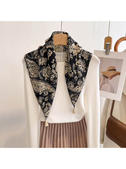 Scarvii - Tassel Corner Paisley Pattern Square Scarf