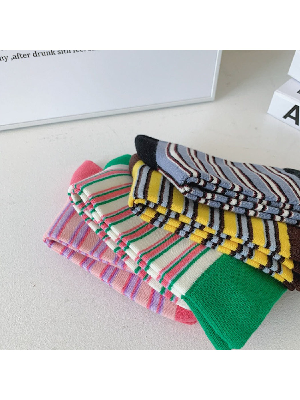 Rufia - Bright Stripe Knit Crew Socks