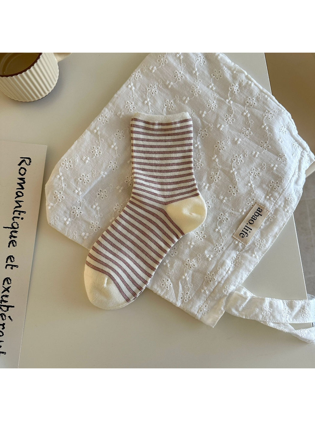 Rufia - Classic Thin Stripe Crew Socks - image 7