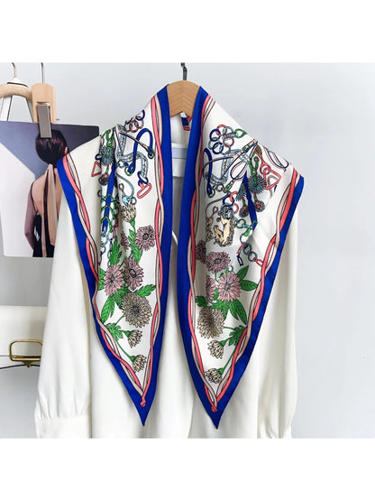Scarvii - Floral Print Triangle Scarf