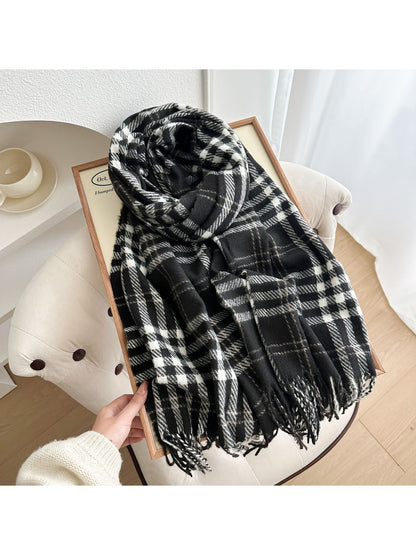 Scarvii - Classic Plaid Fringed Winter Scarf