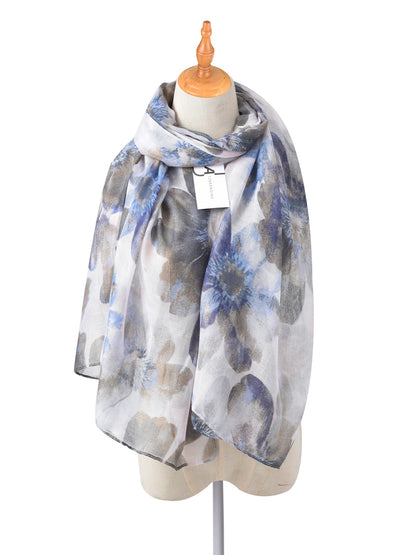 Scarvii - Soft Floral Print Spring Summer Scarf