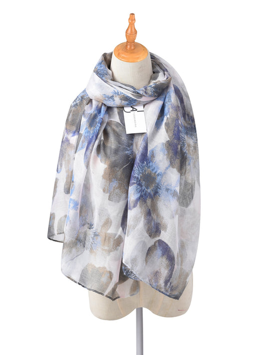 Scarvii - Soft Floral Print Spring Summer Scarf