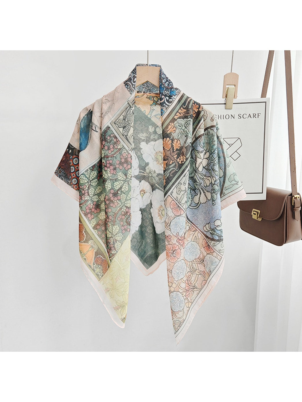 Scarvii - Vintage Floral Panel Collage Square Scarf