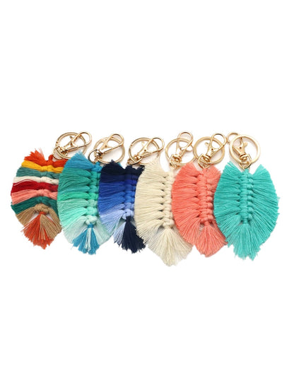 Koco Leaf Shaped Keychain with Tassel product shape