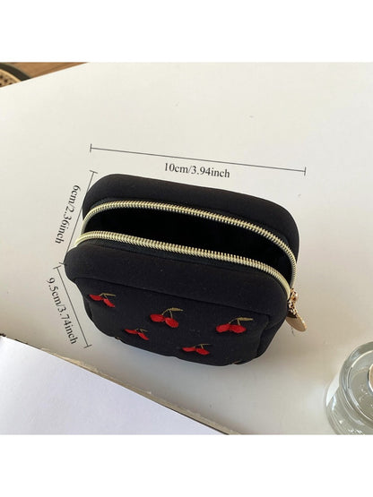 Cosbai - Compact Pouch with Cherry Print for Women