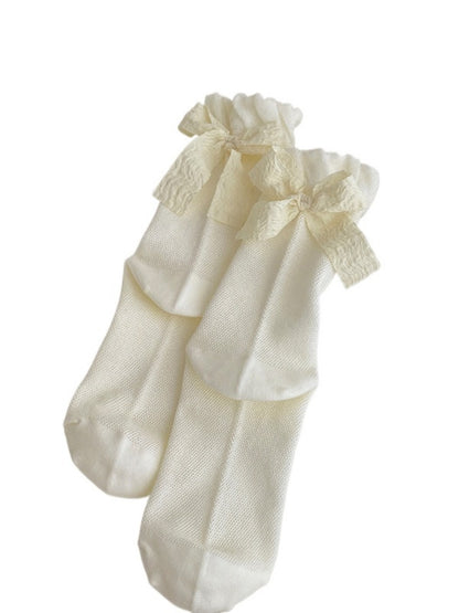 Rufia - Quarter-Calf Socks With Lace Bow– Sweet & Chic