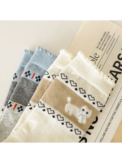Rufia – Retro Fair Isle Cartoon Socks