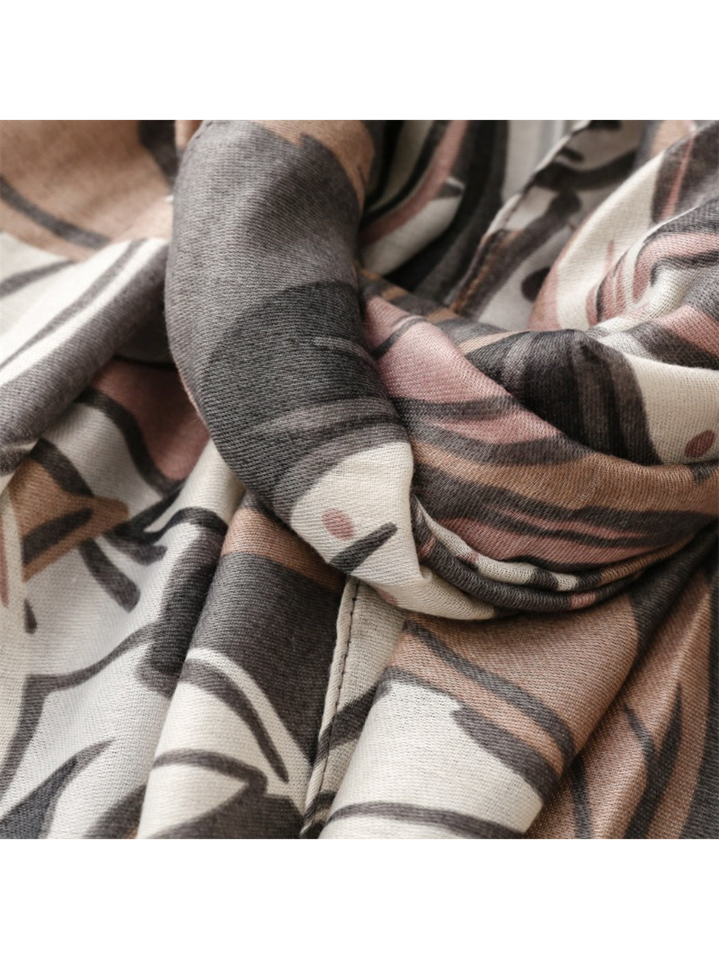 Scarvii - Modern Leaf Motif Printed Scarf