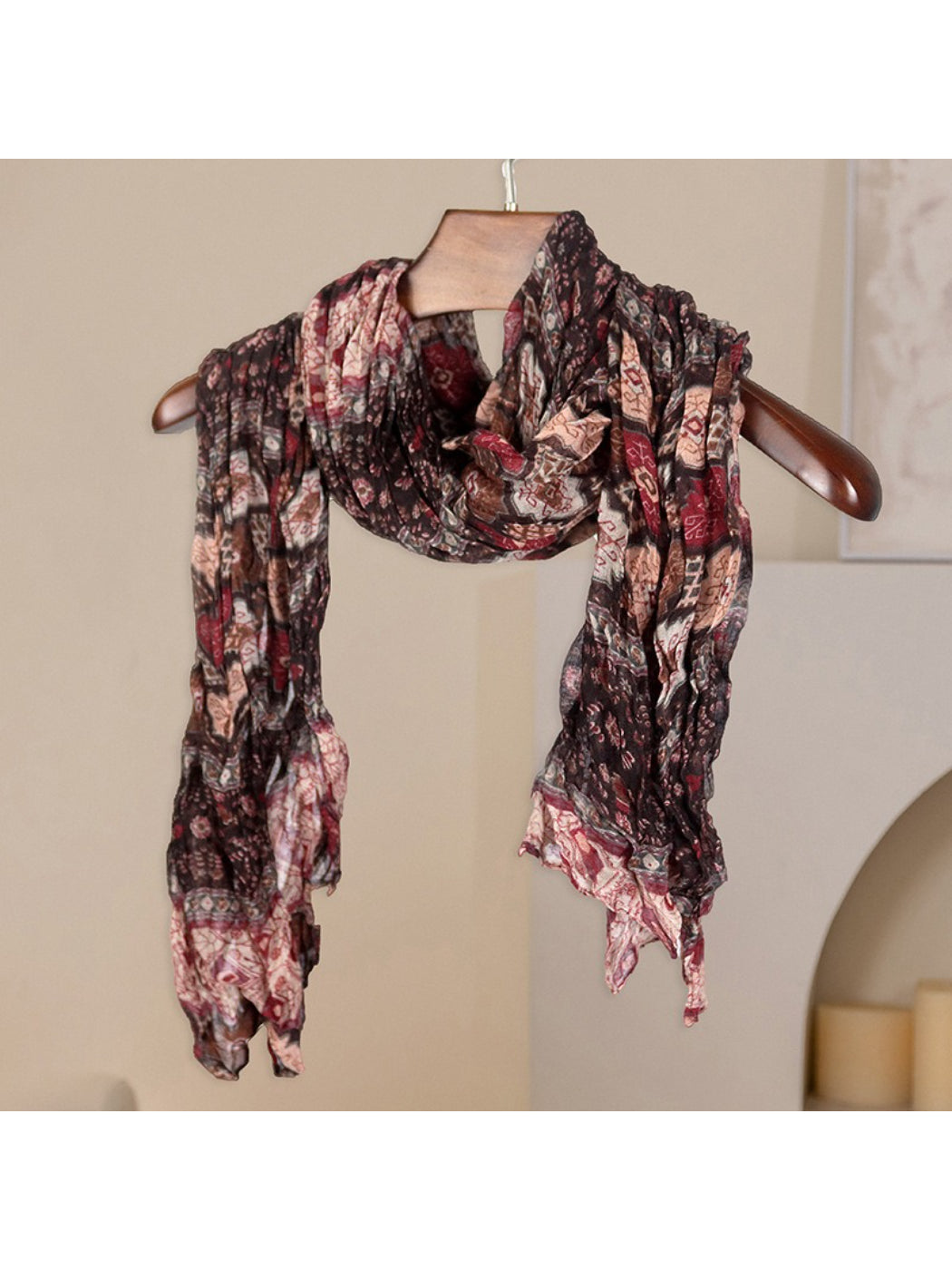 Scarvii - Vintage Print Crinkle Scarf