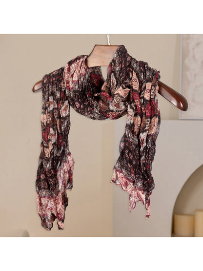 Scarvii - Vintage Print Crinkle Scarf