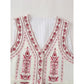 Crosa - Embroidered V-Neck Top – Classic & Versatile
