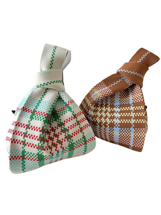 Cosbai - Colorblock Knitted Wristlet Clutch Bag - Casual & Chic