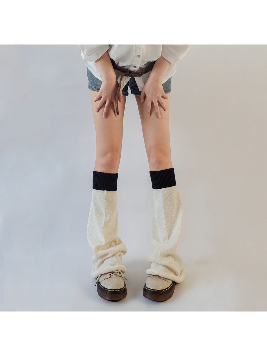 Cozyra - Color Block Stacked Knit Leg Warmers