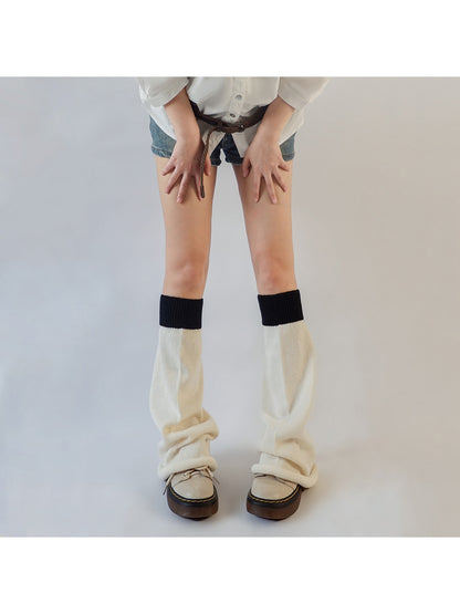 Cozyra - Color Block Stacked Knit Leg Warmers