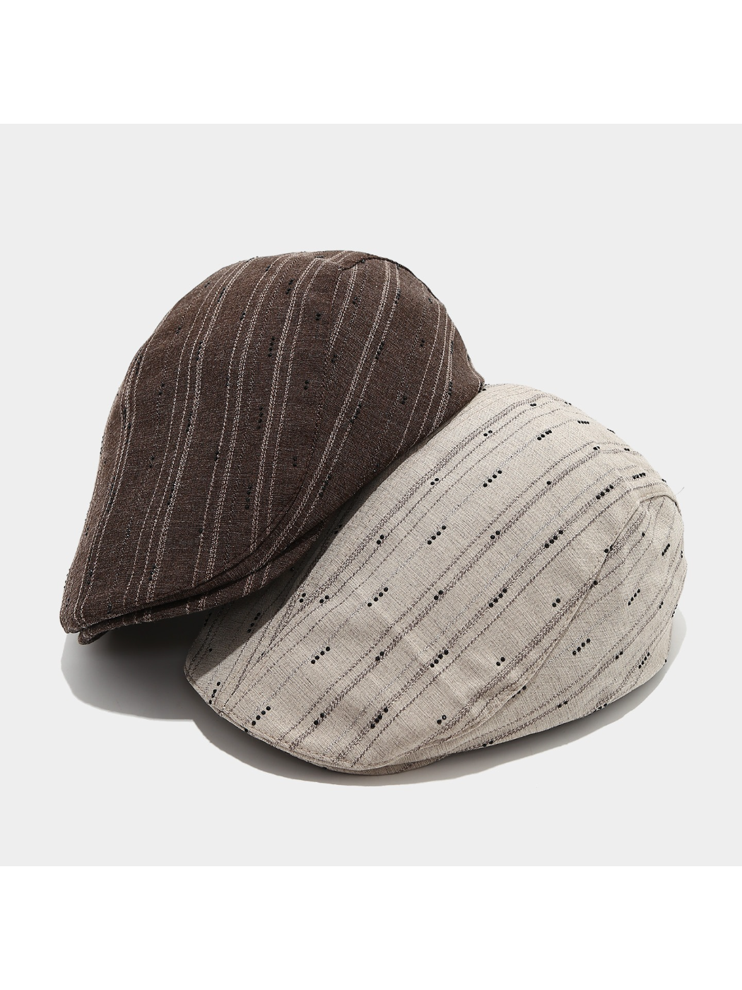 Haila - Textured Pinstripe Newsboy Cap