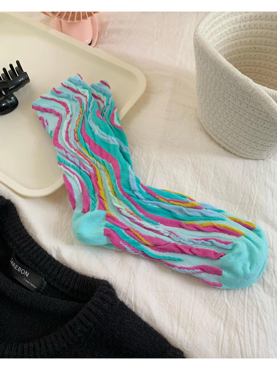 Rufia - Abstract Pattern Crew Socks