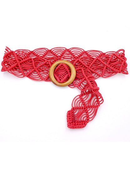 Beco Woven Ring Buckle Waist Belt showing woven texture