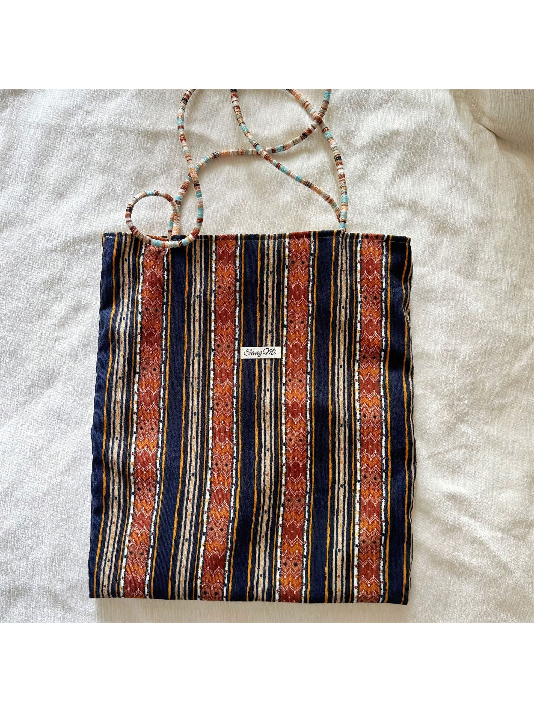 Cosbai - Stripe Pattern Soft Shoulder Bag