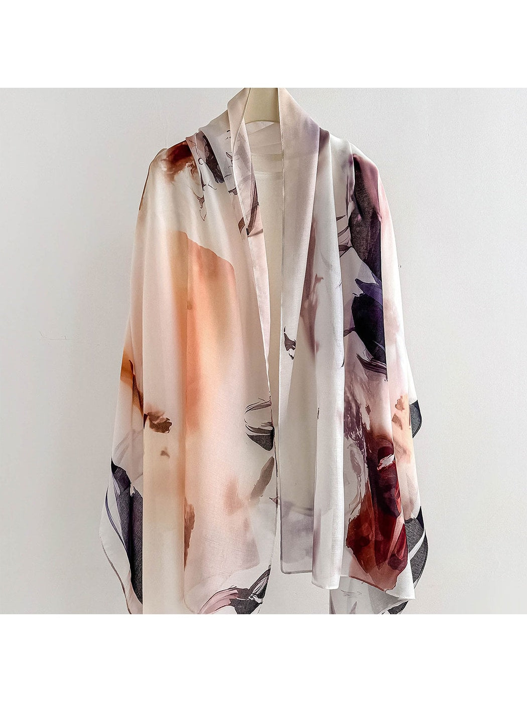 Scarvii - Soft Tone Abstract Printed Summer Wrap Scarf