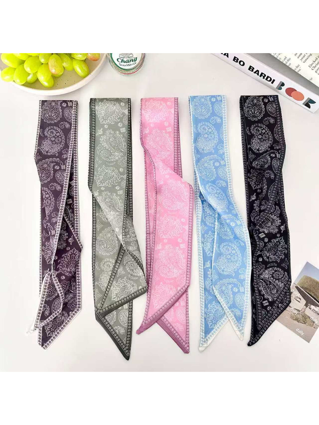 Scarvii Ornate Paisley Skinny Scarf