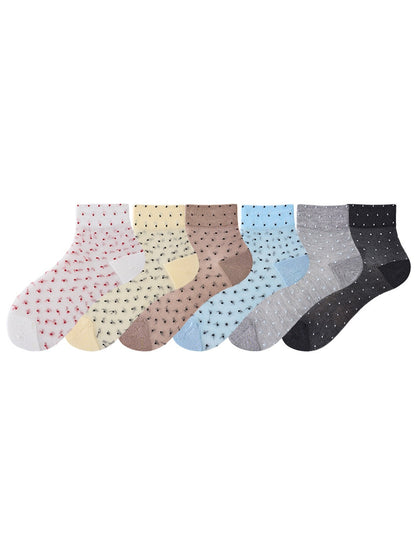 Rufia - Minimal Dot Pattern Muted Crew Socks