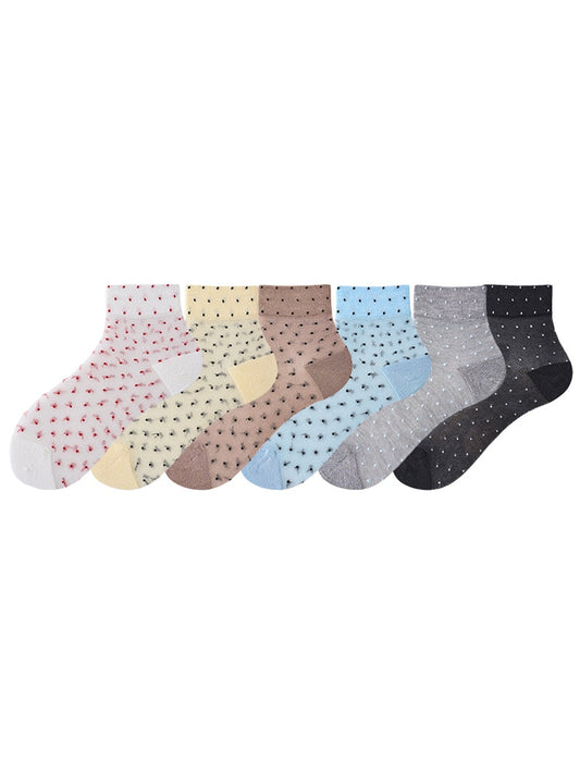 Rufia - Minimal Dot Pattern Muted Crew Socks