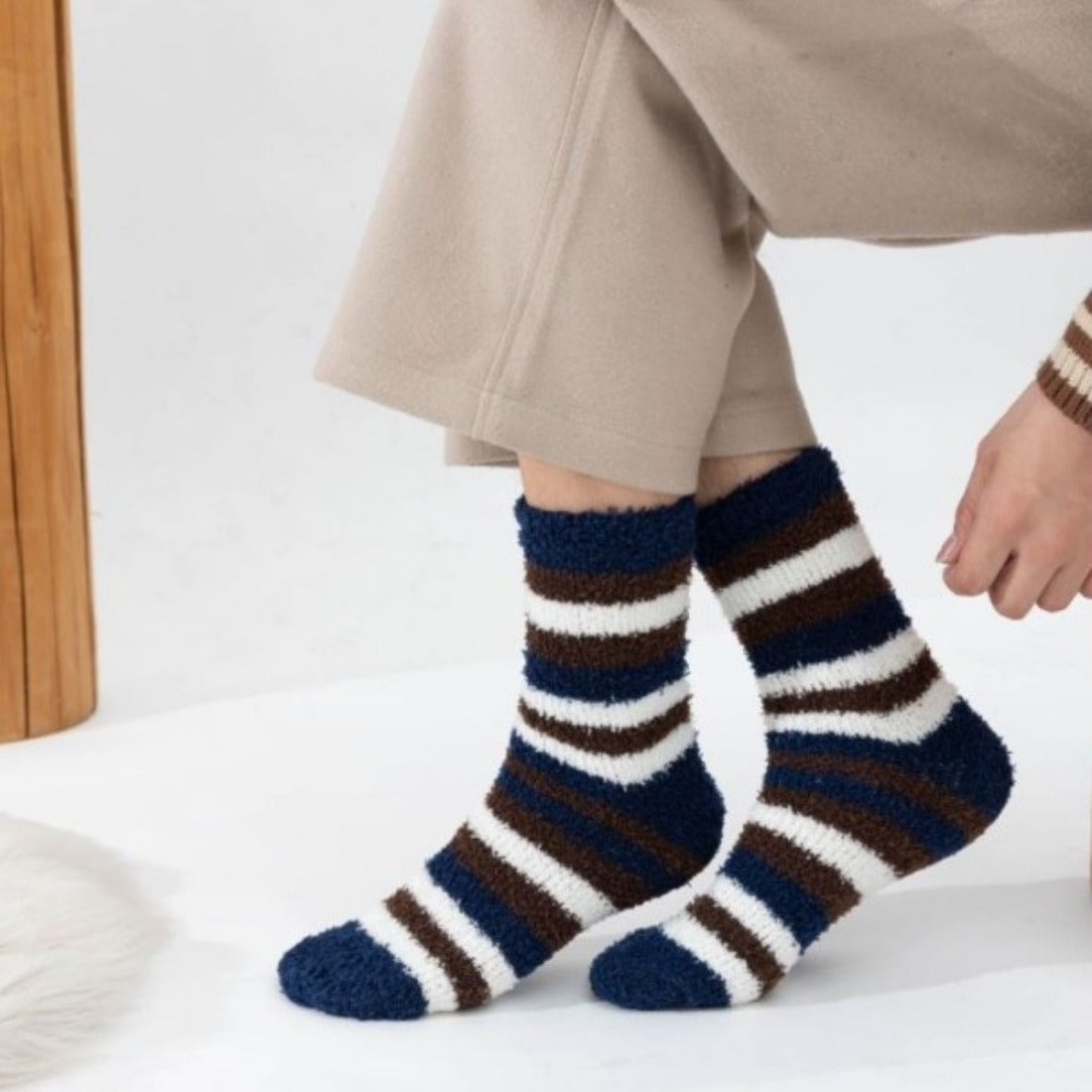 Rufia - Striped Men's Towel Socks