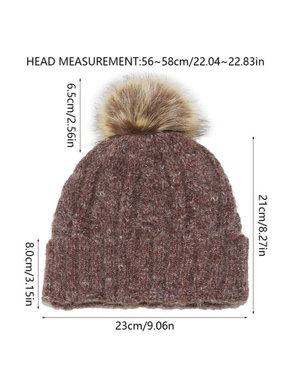 Haila Chunky Knit Pom Pom Beanie